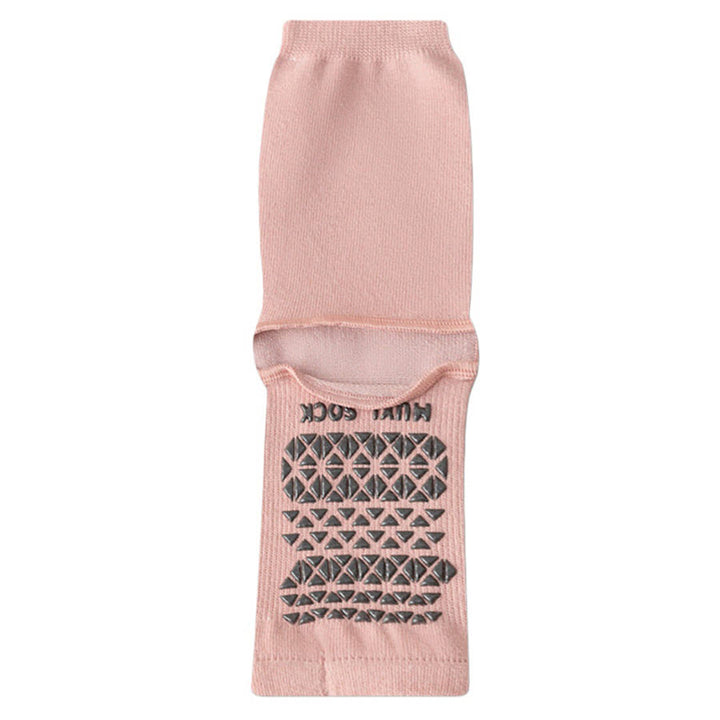 Chaussettes de yoga Olivenorma respirantes mi-mollet antidérapantes avec orteils et talon ouverts pour femmes - Rose - 10 paires - image 12