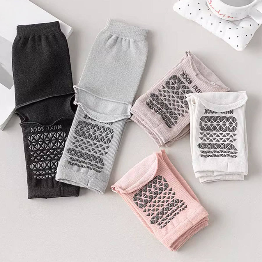 Chaussettes de yoga Olivenorma respirantes mi-mollet antidérapantes avec orteils et talon ouverts pour femmes - image 2