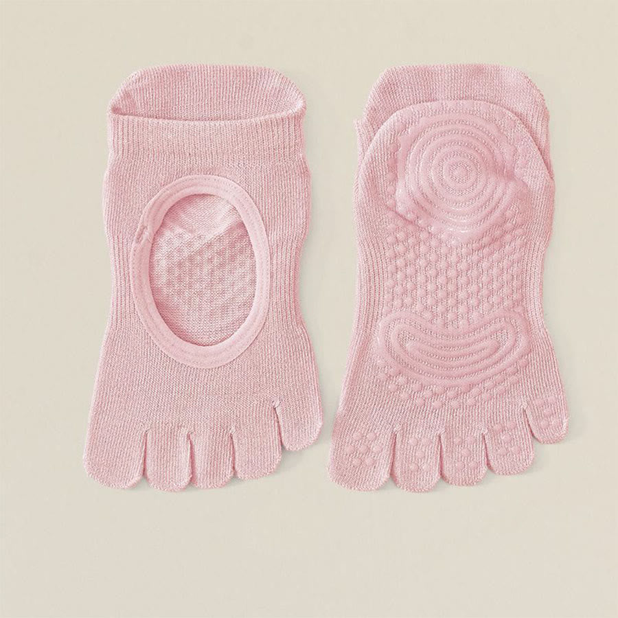 Chaussettes de yoga Olivenorma Professional antidérapantes à cinq orteils pour Pilates et corde à sauter (femme) - Rose - 10 paires - image 14