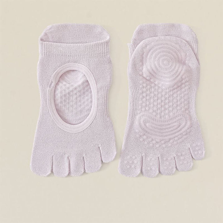 Chaussettes de yoga Olivenorma Professional antidérapantes à cinq orteils pour Pilates et corde à sauter (femme) - Violet clair - 10 paires - image 11