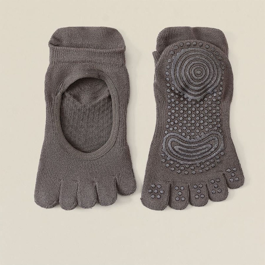 Chaussettes de yoga Olivenorma Professional antidérapantes à cinq orteils pour Pilates et corde à sauter (femme) - Gris foncé - 10 paires - image 2