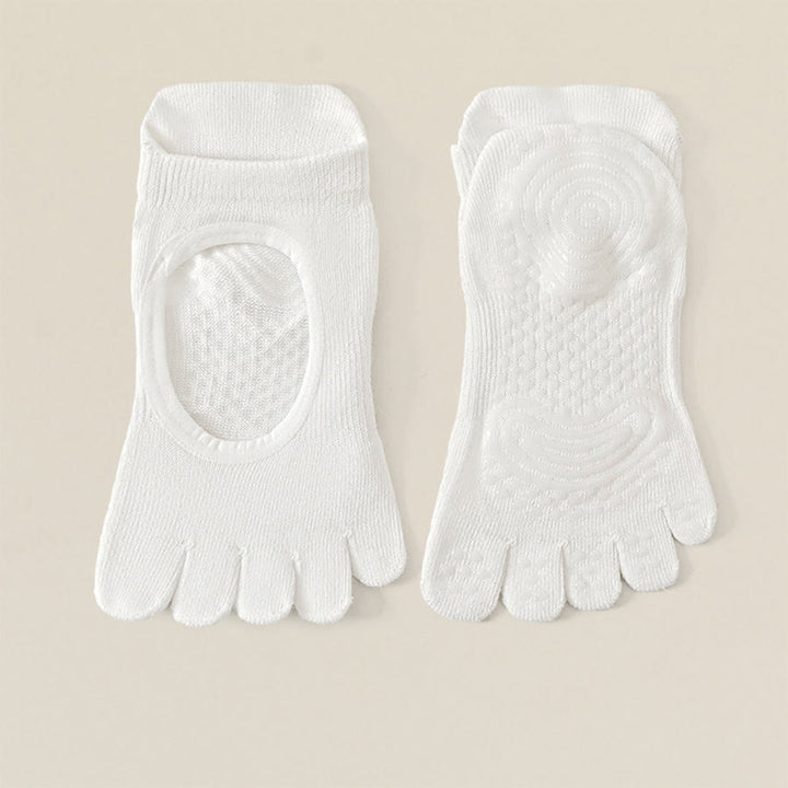 Chaussettes de yoga Olivenorma Professional antidérapantes à cinq orteils pour Pilates et corde à sauter (femme) - Crème - 10 paires - image 5