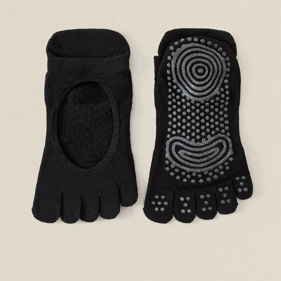 Chaussettes de yoga Olivenorma Professional antidérapantes à cinq orteils pour Pilates et corde à sauter (femme) - Noir - 10 paires - image 21