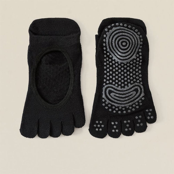 Chaussettes de yoga Olivenorma Professional antidérapantes à cinq orteils pour Pilates et corde à sauter (femme) - Noir - 10 paires - image 21