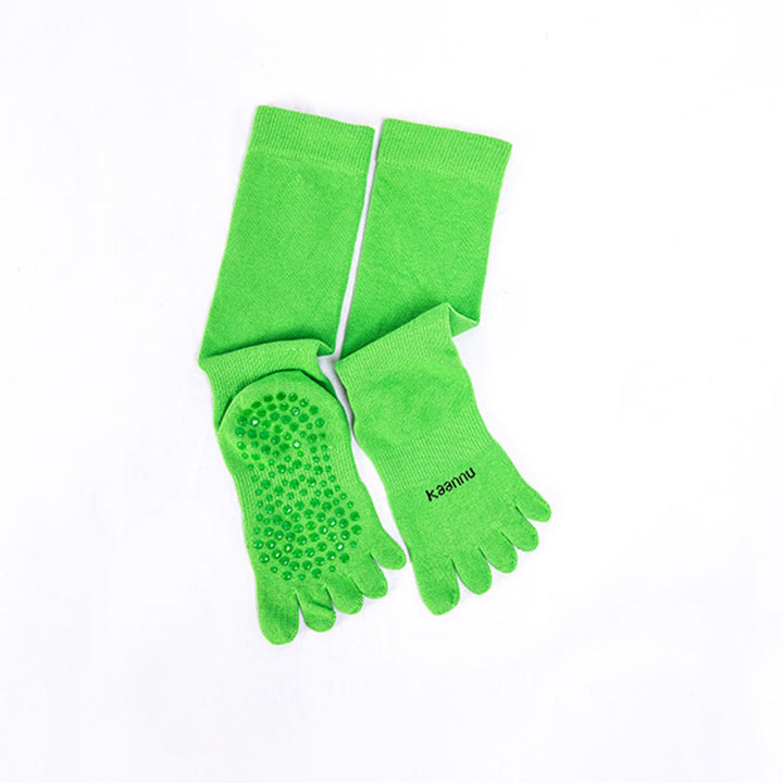 Chaussettes de yoga Olivenorma montantes à cinq orteils, antidérapantes, pour plus de chaleur et de stabilité, pour femmes - Vert gazon - 10 paires - image 13