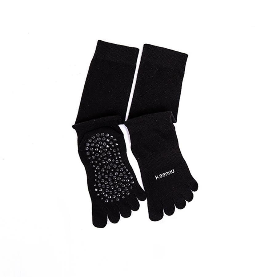 Chaussettes de yoga Olivenorma montantes à cinq orteils, antidérapantes, pour plus de chaleur et de stabilité, pour femmes - Noir - 10 paires - image 8