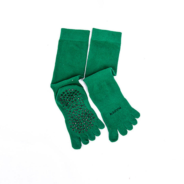 Chaussettes de yoga Olivenorma montantes à cinq orteils, antidérapantes, pour plus de chaleur et de stabilité, pour femmes - Vert foncé - 10 paires - image 12