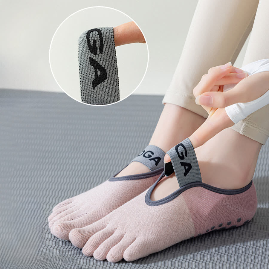 Chaussettes de yoga Olivenorma à cinq orteils, discrètes et antidérapantes, pour femme. - image 3