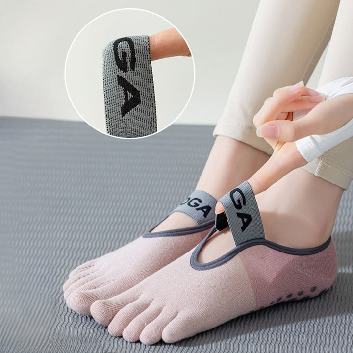 Chaussettes de yoga Olivenorma à cinq orteils, discrètes et antidérapantes, pour femme. - image 3