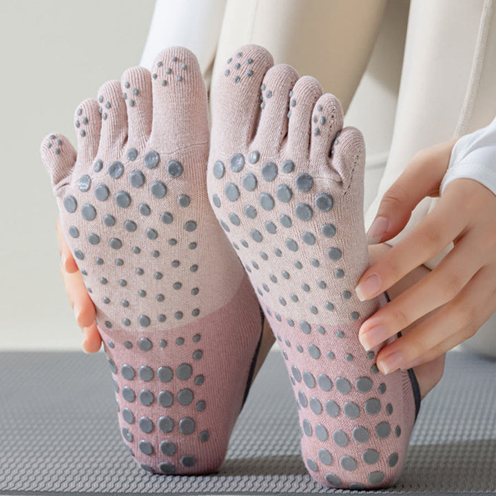 Chaussettes de yoga Olivenorma à cinq orteils, discrètes et antidérapantes, pour femme. - image 4