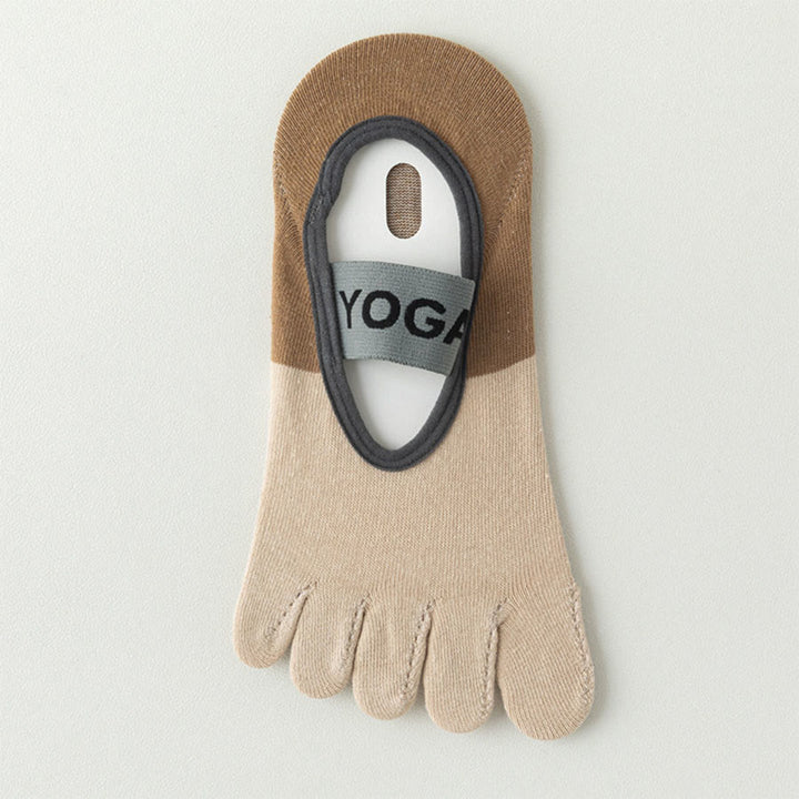 Chaussettes de yoga Olivenorma à cinq orteils, discrètes et antidérapantes, pour femme. - Kaki - 10 paires - image 8