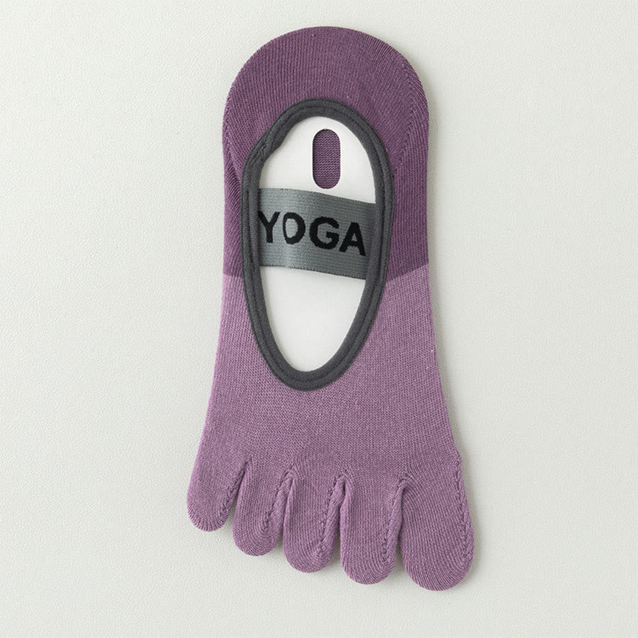 Chaussettes de yoga Olivenorma à cinq orteils, discrètes et antidérapantes, pour femme. - Violet - 10 paires - image 15