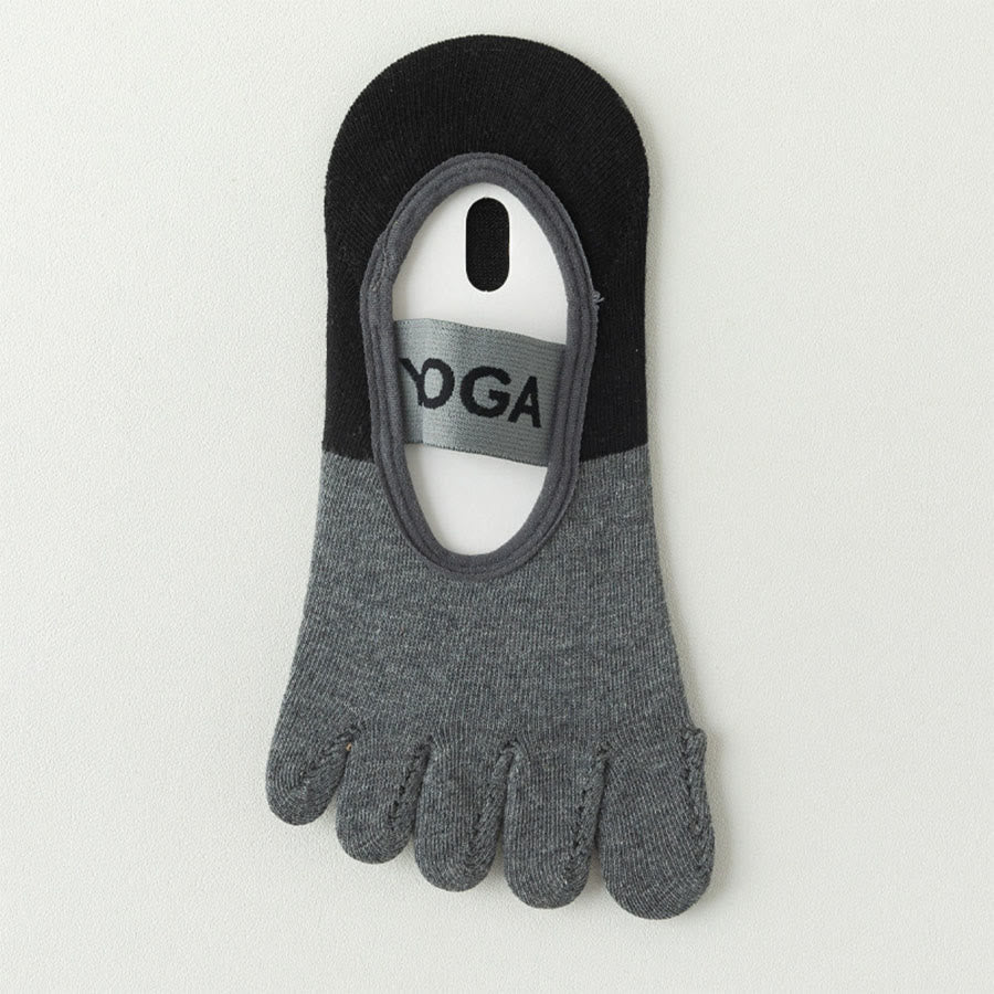 Chaussettes de yoga Olivenorma à cinq orteils, discrètes et antidérapantes, pour femme. - Gris foncé - 10 paires - image 14