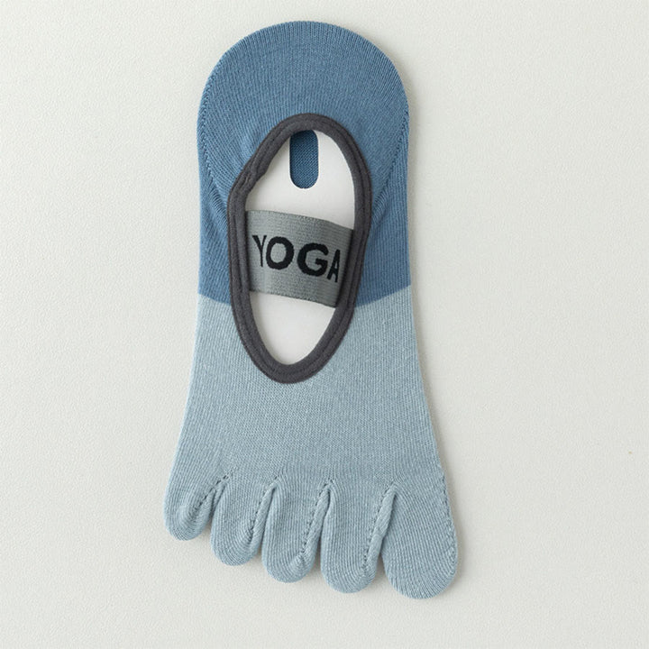 Chaussettes de yoga Olivenorma à cinq orteils, discrètes et antidérapantes, pour femme. - Bleu - 10 paires - image 10
