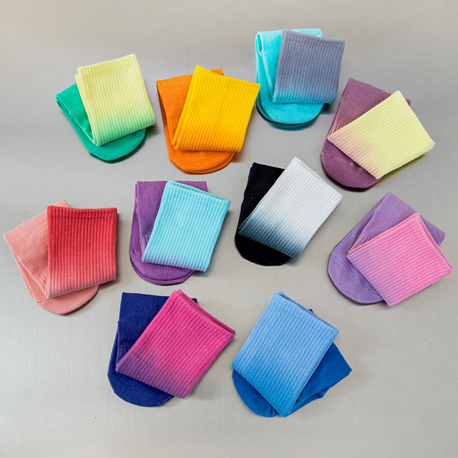 Chaussettes de yoga Olivenorma à dégradé de couleurs, mi-mollet, semelle intégrale antidérapante en silicone pour femme - image 1