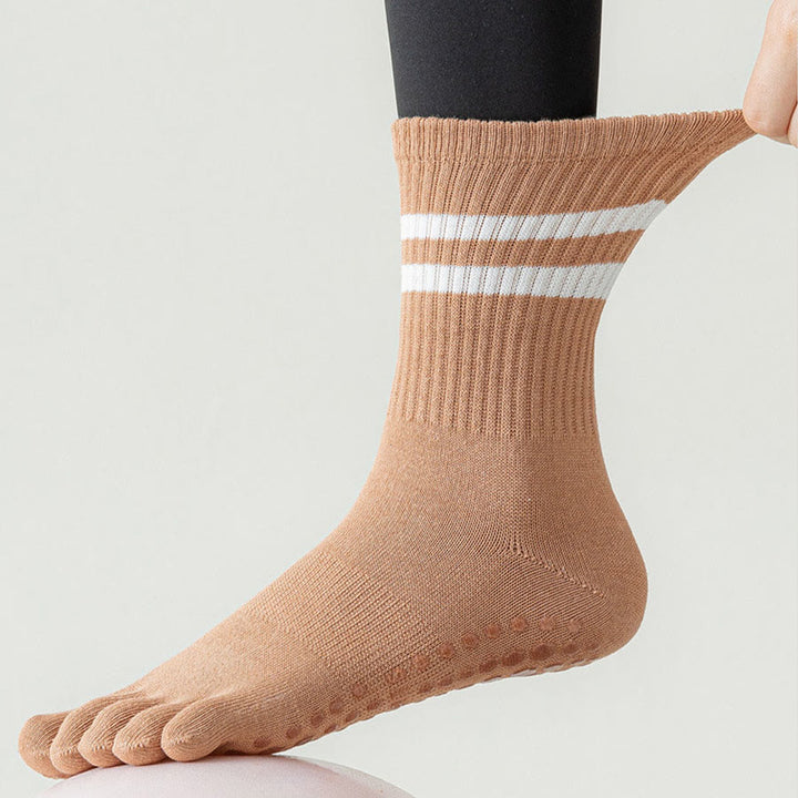 Chaussettes de yoga Olivenorma pour femmes, mi-mollet, semelle intégrale en silicone antidérapante et rembourrage en maille élastique. - image 10