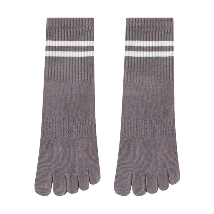 Chaussettes de yoga Olivenorma pour femmes, mi-mollet, semelle intégrale en silicone antidérapante et rembourrage en maille élastique. - Gris - 10 paires - image 23