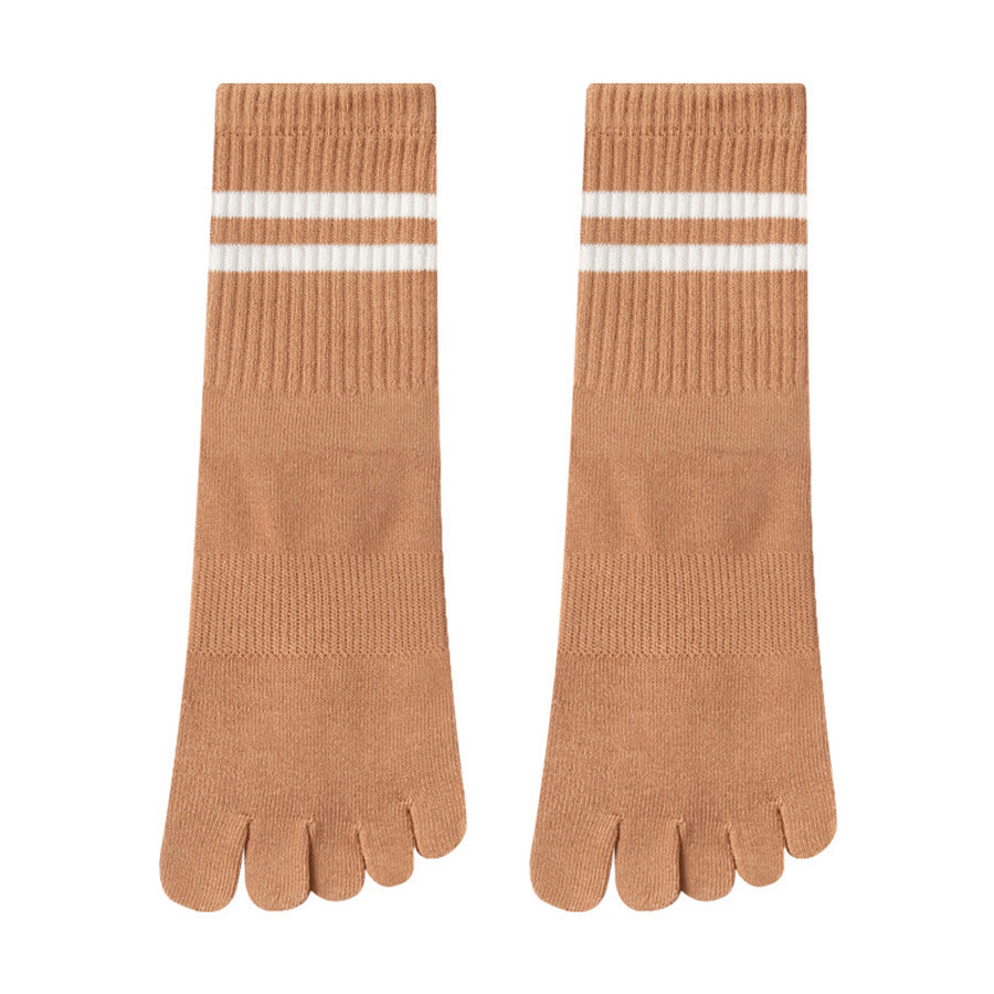 Chaussettes de yoga Olivenorma pour femmes, mi-mollet, semelle intégrale en silicone antidérapante et rembourrage en maille élastique. - Kaki - 10 paires - image 9