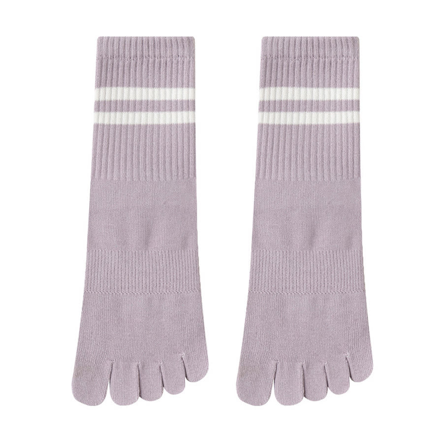 Chaussettes de yoga Olivenorma pour femmes, mi-mollet, semelle intégrale en silicone antidérapante et rembourrage en maille élastique. - Violet - 10 paires - image 5