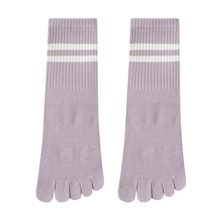 Chaussettes de yoga Olivenorma pour femmes, mi-mollet, semelle intégrale en silicone antidérapante et rembourrage en maille élastique. - Violet - 10 paires - image 5