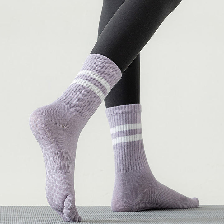 Chaussettes de yoga Olivenorma pour femmes, mi-mollet, semelle intégrale en silicone antidérapante et rembourrage en maille élastique. - image 8