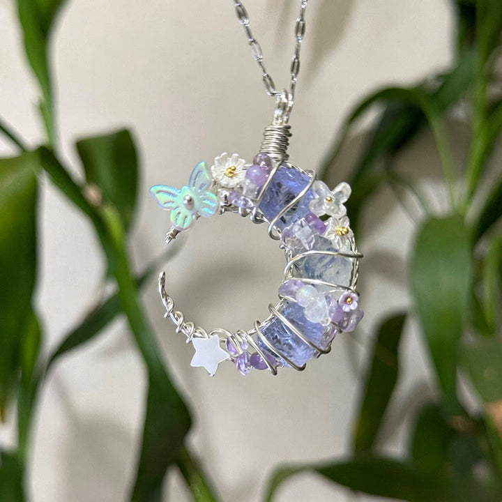 Collier avec pendentif croissant de lune en cristal Olivenorma et accents papillon et étoile - image 4