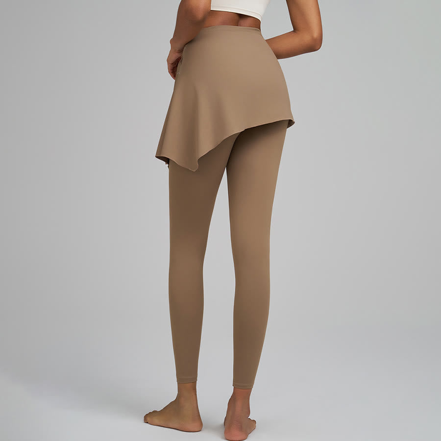 Pantalon de yoga long pour femme Olivenorma, taille haute, avec détail de jupe portefeuille - image 7