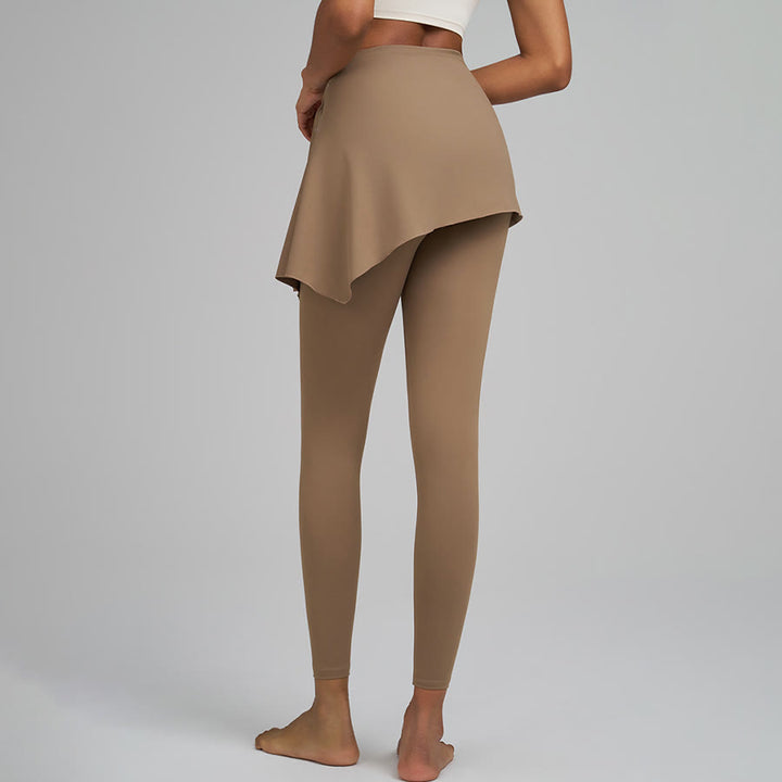 Pantalon de yoga long pour femme Olivenorma, taille haute, avec détail de jupe portefeuille - image 7