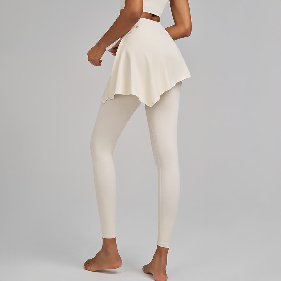 Pantalon de yoga long pour femme Olivenorma, taille haute, avec détail de jupe portefeuille - image 1