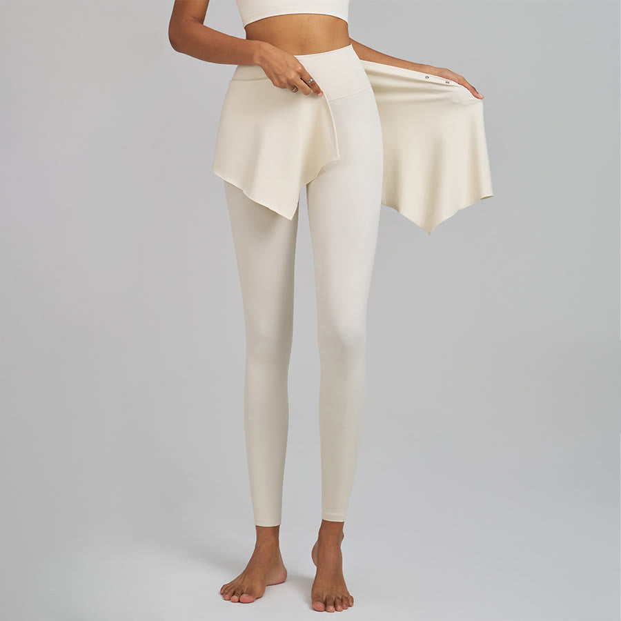 Pantalon de yoga long pour femme Olivenorma, taille haute, avec détail de jupe portefeuille - image 2
