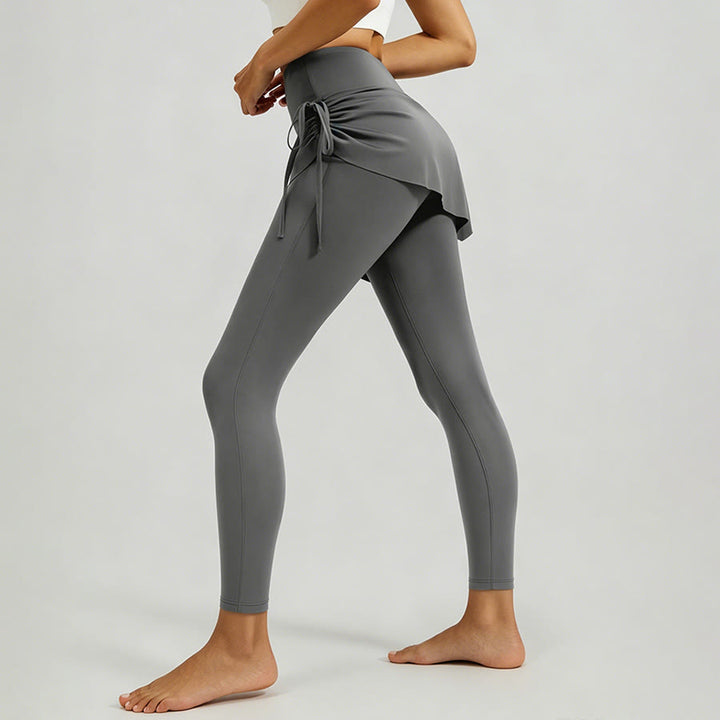 Jupe portefeuille taille haute Olivenorma avec cordon de serrage et pantalon de yoga pour femme - image 9