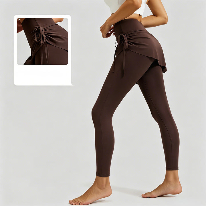 Jupe portefeuille taille haute Olivenorma avec cordon de serrage et pantalon de yoga pour femme - image 2