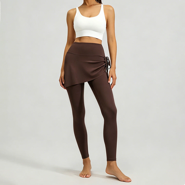 Jupe portefeuille taille haute Olivenorma avec cordon de serrage et pantalon de yoga pour femme - image 3