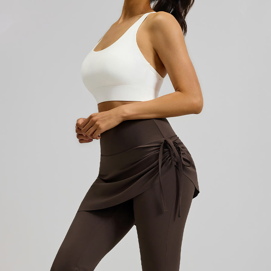 Jupe portefeuille taille haute Olivenorma avec cordon de serrage et pantalon de yoga pour femme - image 5