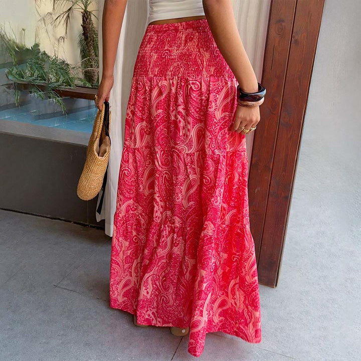 Robe longue à volants taille haute à imprimé cachemire Olivenorma Resort pour femme - image 10