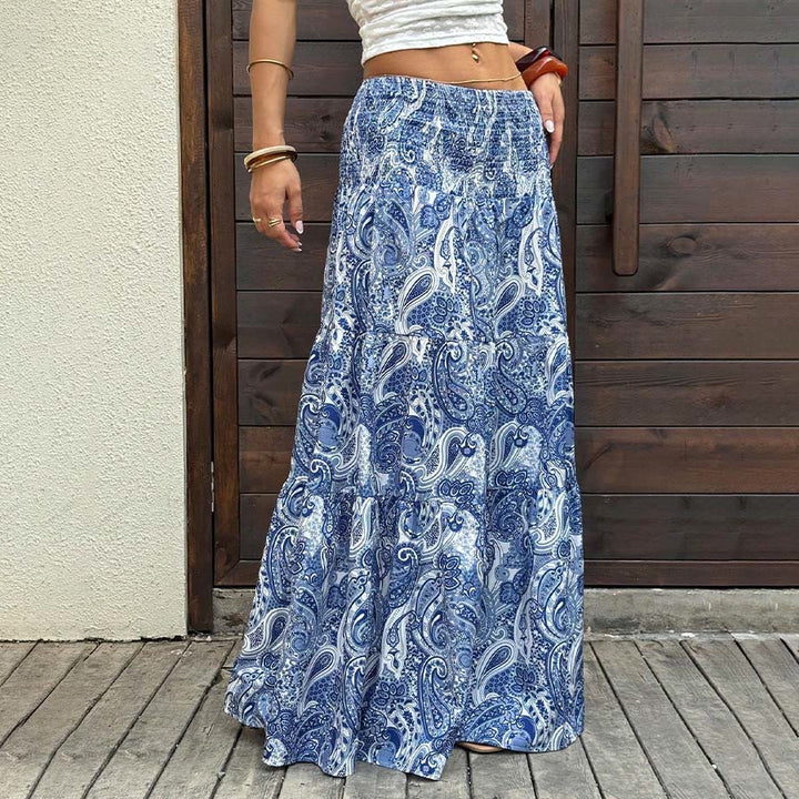 Robe longue à volants taille haute à imprimé cachemire Olivenorma Resort pour femme - image 30