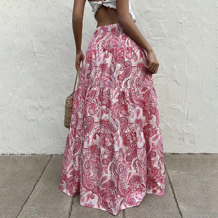 Robe longue à volants taille haute à imprimé cachemire Olivenorma Resort pour femme - image 18