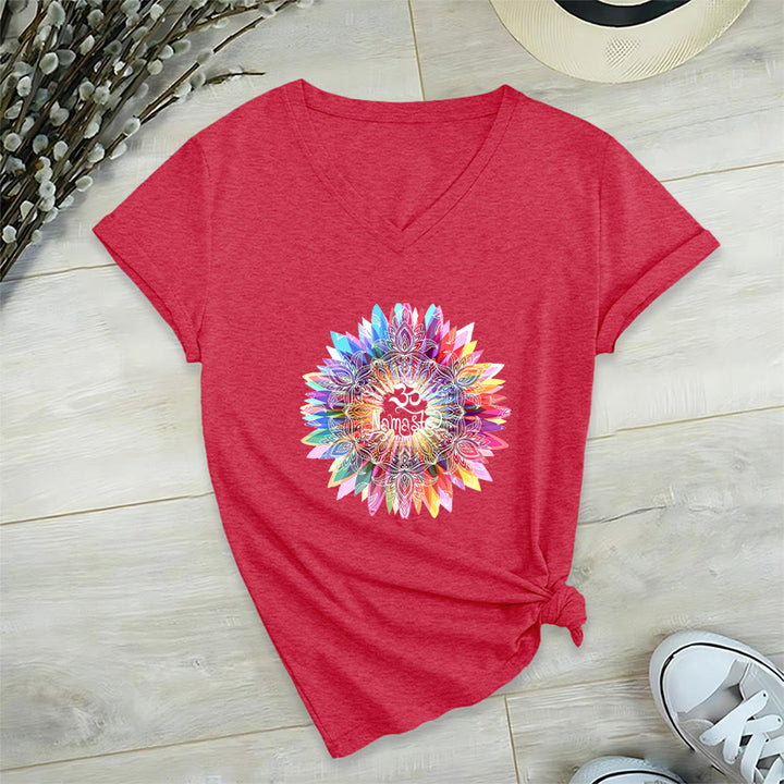 Olivenorma Zen Inspiré Mandala Om Namaste T-shirt col V - image 29