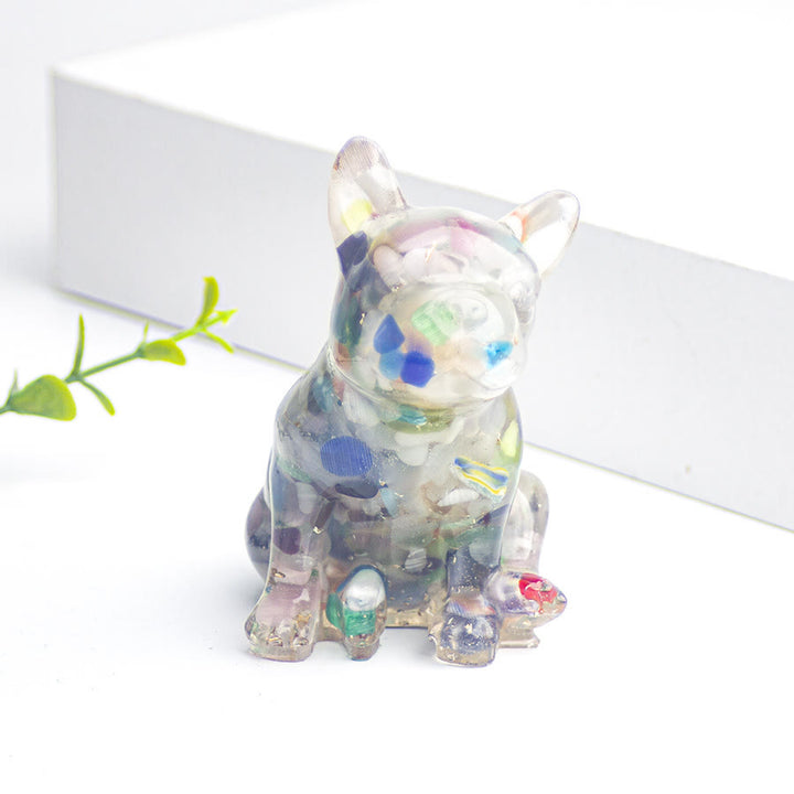 Décoration en pierres précieuses en cristal de bouledogue français Olivenorma - Pierre œil-de-chat - image 45