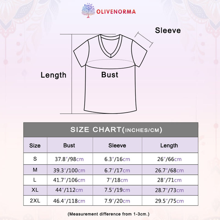T-shirt à col en V pour femme Olivenorma avec symbole arc-en-ciel vertical et affirmation des 7 chakras - image 39