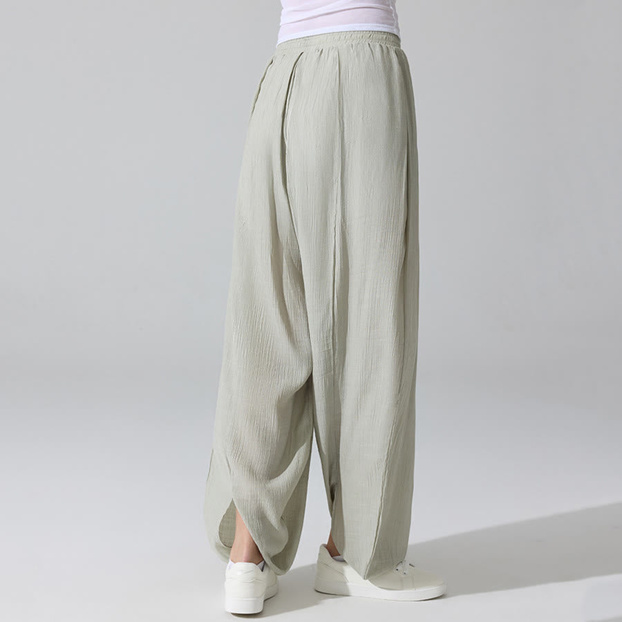 Pantalon de yoga sarouel ample Olivenorma à taille haute élastique et texture froissée - image 13