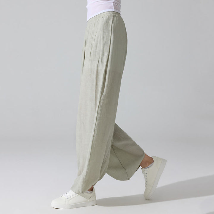 Pantalon de yoga sarouel ample Olivenorma à taille haute élastique et texture froissée - image 12
