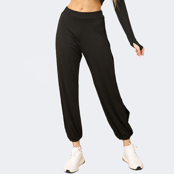 Pantalon de jogging Olivenorma pour femme, taille haute, fentes latérales et découpes doubles, doux et confortable, idéal pour le yoga. - image 4