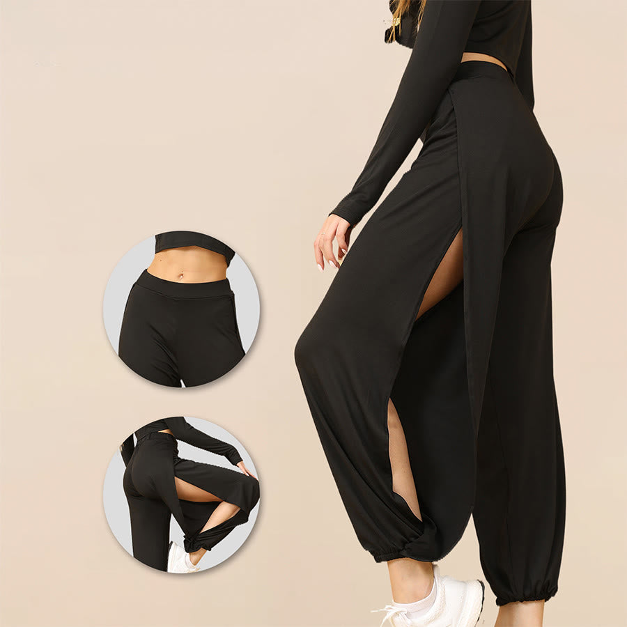 Pantalon de jogging Olivenorma pour femme, taille haute, fentes latérales et découpes doubles, doux et confortable, idéal pour le yoga. - image 5
