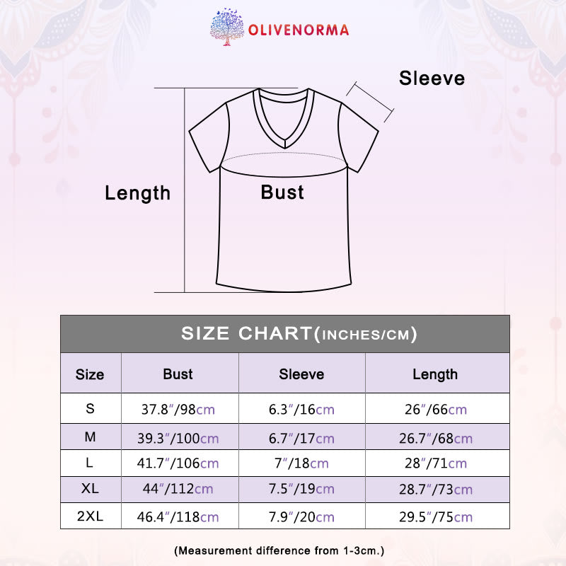 T-shirt à col en V pour femme Olivenorma Boho Color Gradient DNA Tree Life Art Print - image 39