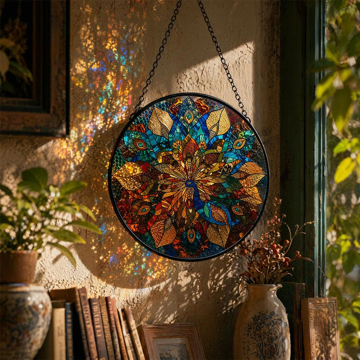 Olivenorma 2D Rond Mandala Mosaïque Vitrail Attrape-soleil - image 4