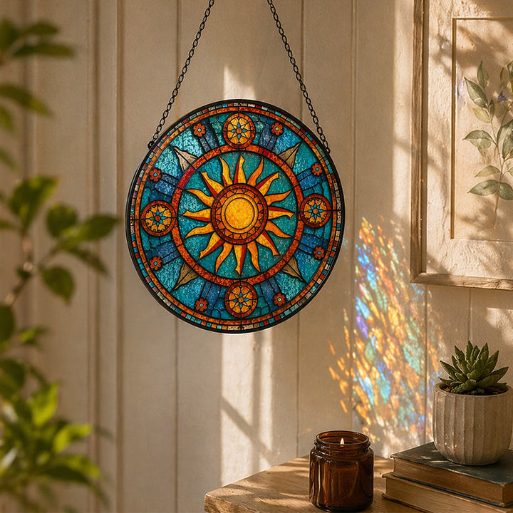 Olivenorma Attrape-soleil en mosaïque de rayons de soleil mandala rond 2D - image 3