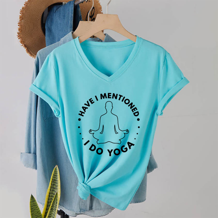T-shirt Olivenorma à col en V pour femme, motif circulaire de méditation et de yoga. - Lac Bleu - 2XL - image 16