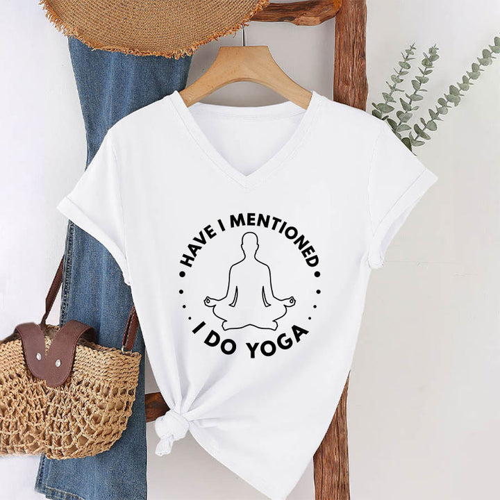 T-shirt Olivenorma à col en V pour femme, motif circulaire de méditation et de yoga. - Blanc - 2XL - image 25