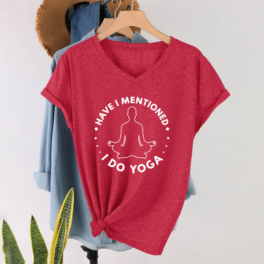T-shirt Olivenorma à col en V pour femme, motif circulaire de méditation et de yoga. - Rouge - 2XL - image 28